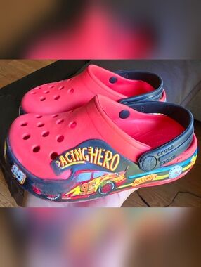 Sz 10C Toddler Kids CROCS FL CARS Lights Band Clog